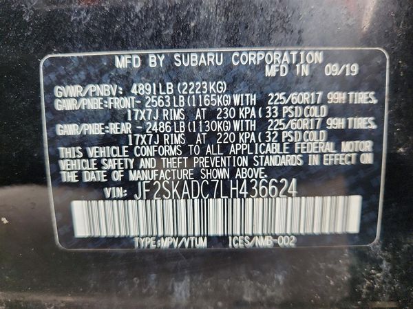 2020 SUBARU FORESTER Base Plus+ES