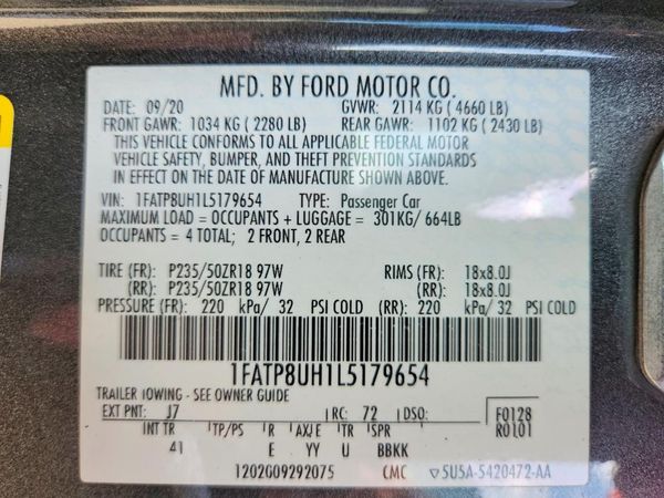 2020 FORD MUSTANG I4 Convertible