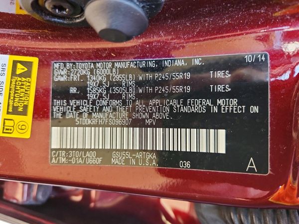 2015 TOYOTA HIGHLANDER Base/Hybrid