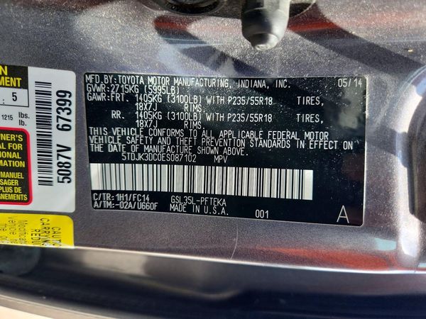 2014 TOYOTA SIENNA