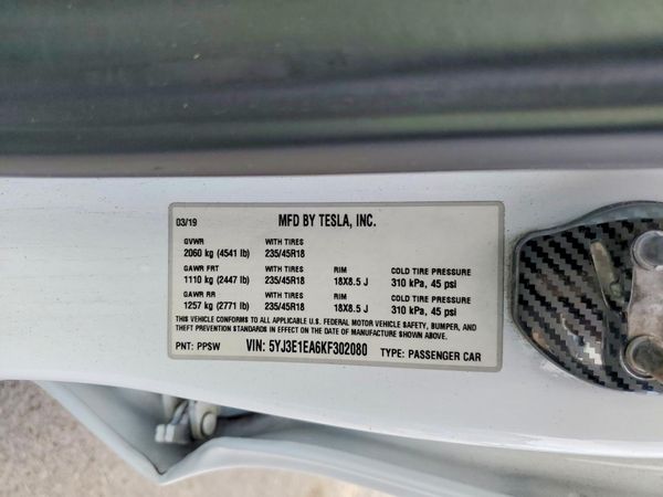 2019 TESLA MODEL 3