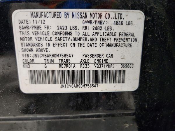 2013 INFINITI G37 SEDAN — VINS