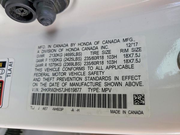2018 HONDA CRV EX — VINS
