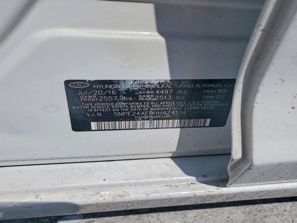 2017 HYUNDAI SONATA SE, Eco