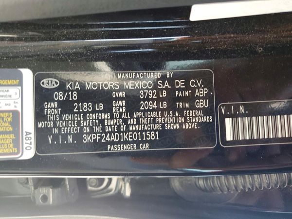 2019 KIA FORTE