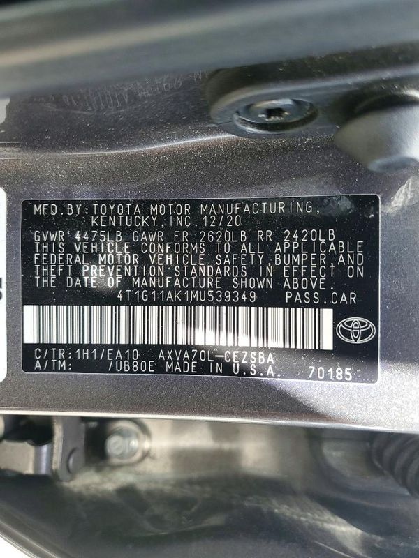 2021 TOYOTA CAMRY