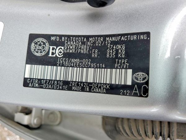 2012 TOYOTA COROLLA