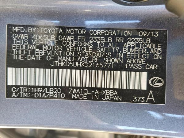 2013 LEXUS CT 200h