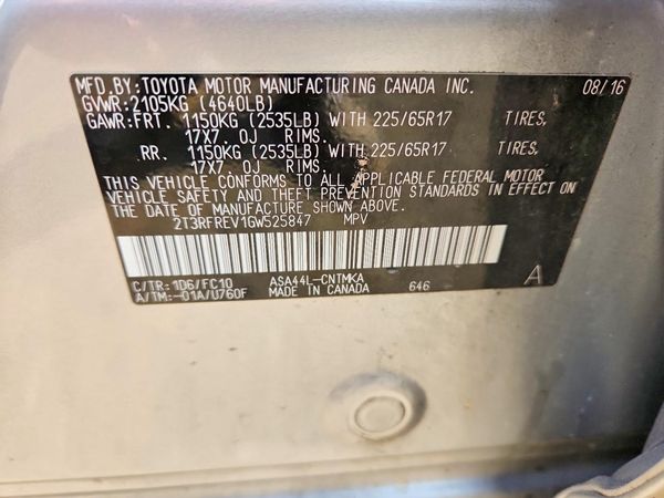 2016 TOYOTA RAV4 XLE (M Grade)
