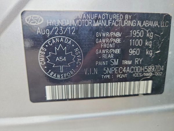 2013 HYUNDAI SONATA