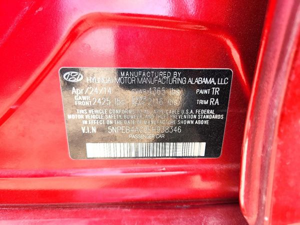 2014 HYUNDAI SONATA GLS/ GLS Popular — VINS
