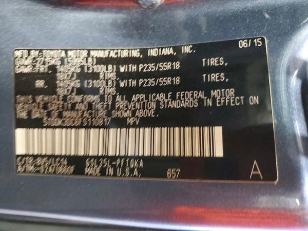 2015 TOYOTA SIENNA