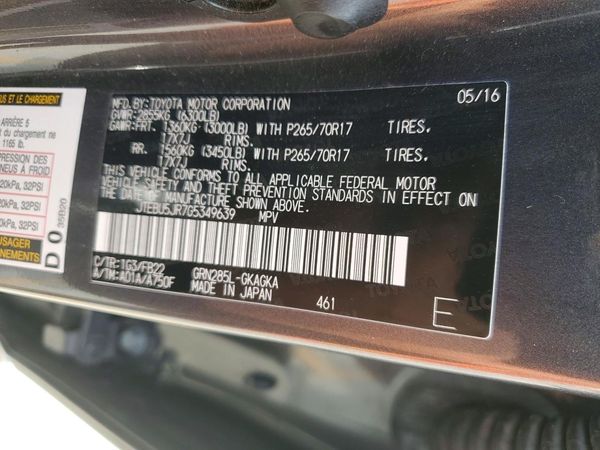 2016 TOYOTA 4RUNNER Base Grade