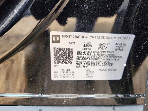 2026 CHEVROLET EQUINOX 2LT — VINS