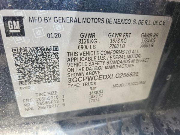 2020 CHEVROLET SILVERADO LT — GVWR