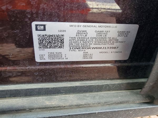 2021 CHEVROLET TRAVERSE LT