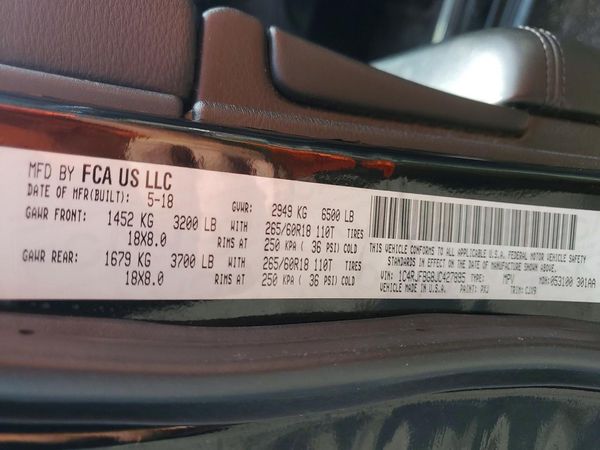 2018 JEEP GRAND CHEROKEE LIMITED 4X4