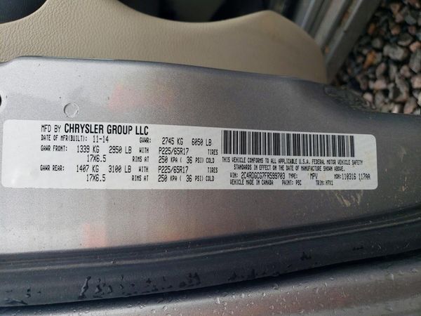 2015 DODGE CARAVAN SXT — VINS