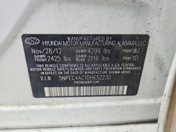 2013 HYUNDAI SONATA