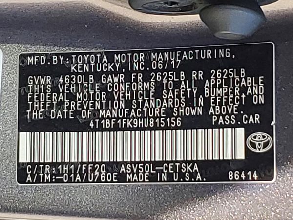 2017 TOYOTA CAMRY