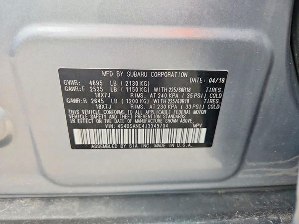 2018 SUBARU OUTBACK