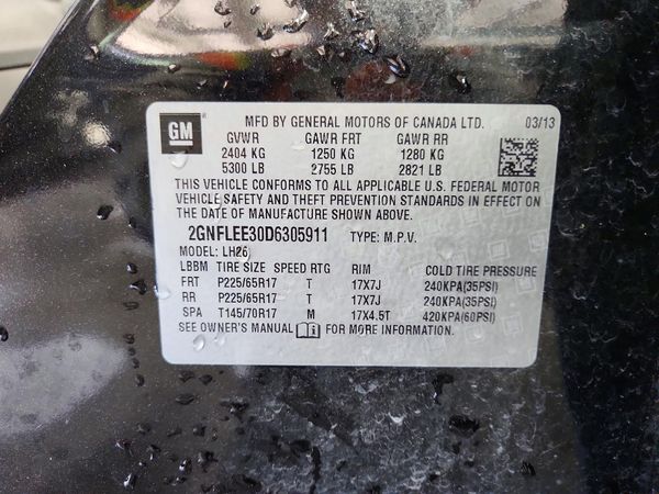 2013 CHEVROLET EQUINOX 1LT — VINS