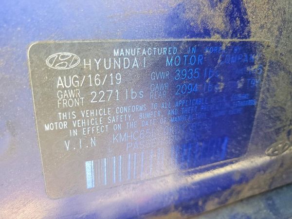 2019 HYUNDAI IONIQ Blue (HEV) — VINS