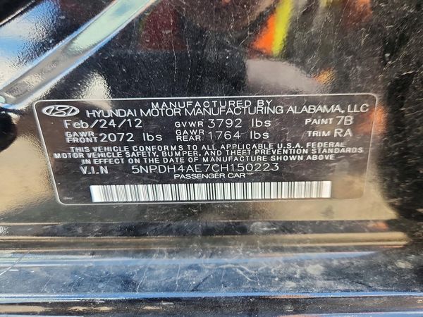 2012 HYUNDAI ELANTRA GLS(Middle grade)