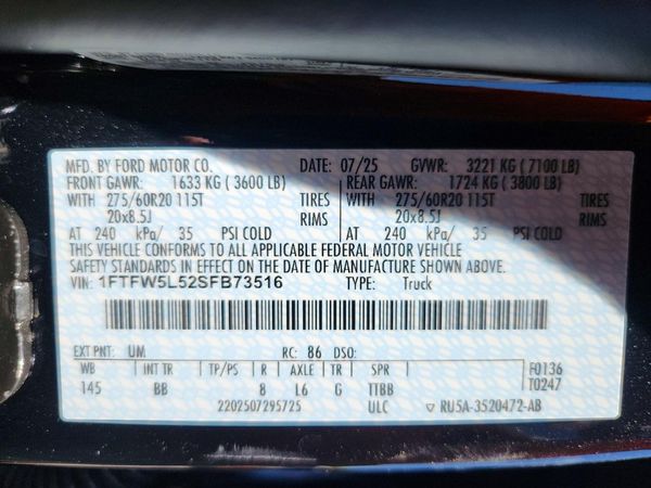 2025 FORD F150 Lariat