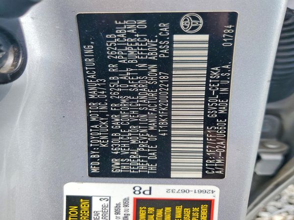 2013 TOYOTA CAMRY