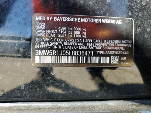 2020 BMW 330I NA