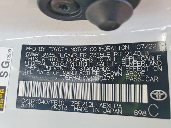 2022 TOYOTA COROLLA LE