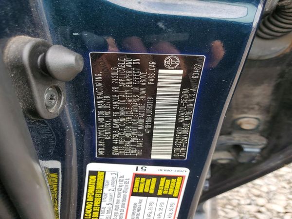 2018 TOYOTA CAMRY L/LE/SE/XLE — VINS