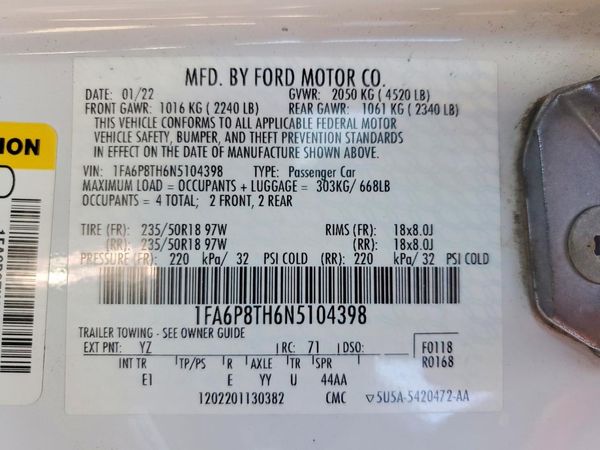 2022 FORD MUSTANG I4 Coupe