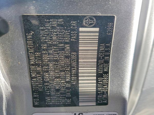 2018 TOYOTA CAMRY L/LE/SE/XLE