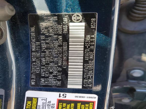 2019 TOYOTA CAMRY L/LE/SE/XLE