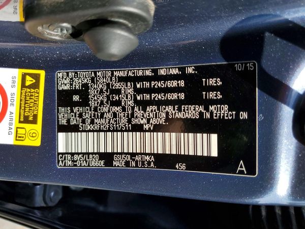 2015 TOYOTA HIGHLANDER Base/Hybrid