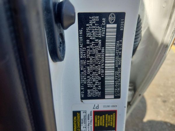 2013 TOYOTA CAMRY — VINS