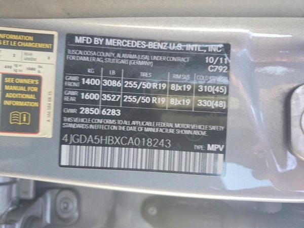 2012 MERCEDES-BENZ ML ML350 4-MATIC