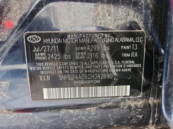 2012 HYUNDAI SONATA Middle-low level