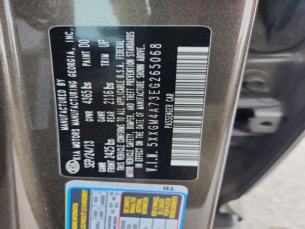2014 KIA OPTIMA 2.4 LX STD/Conv