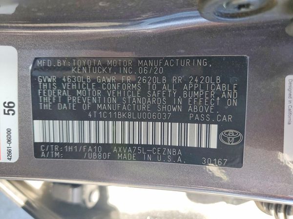 2020 TOYOTA CAMRY