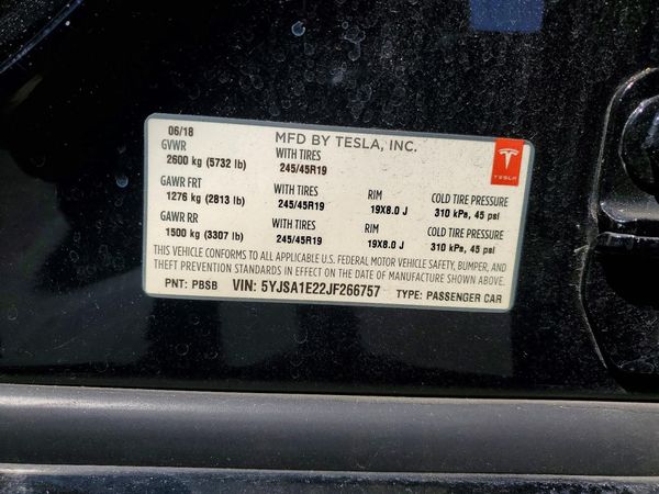 2018 TESLA MODEL S