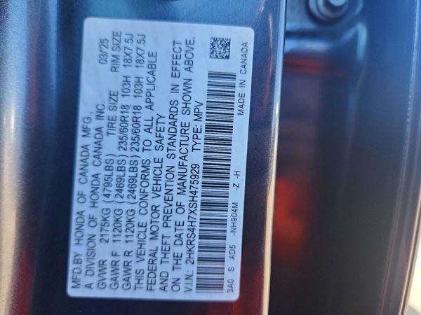 2025 HONDA CR-V EX-L — VINS