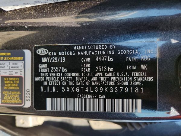2019 KIA OPTIMA LX, S