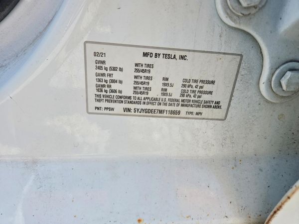 2021 TESLA MODEL Y