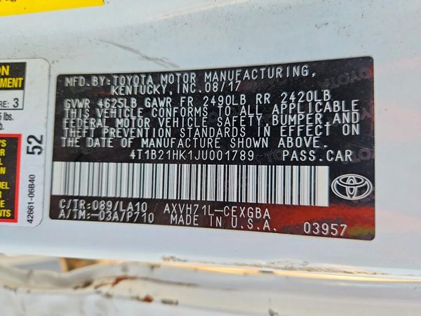 2018 TOYOTA CAMRY SOLA SE/XLE Hybrid