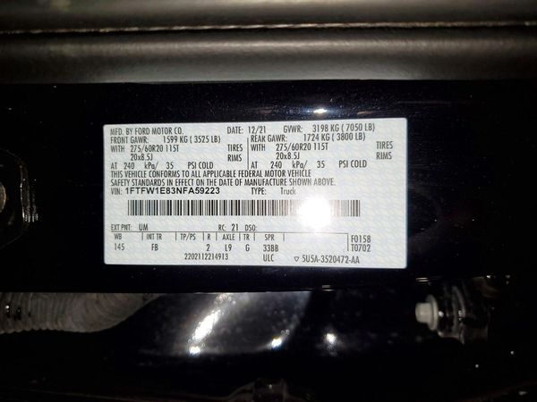 2022 FORD F150 SuperCrew