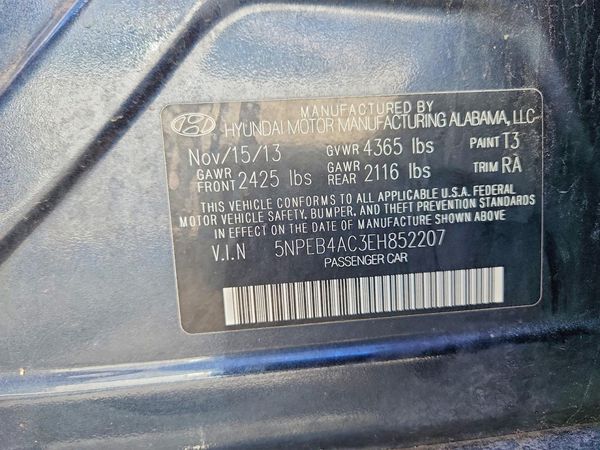 2014 HYUNDAI SONATA GLS/ GLS Popular — VINS