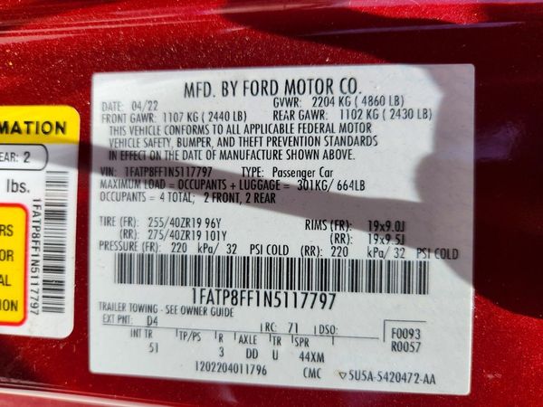 2022 FORD MUSTANG GT Convertible